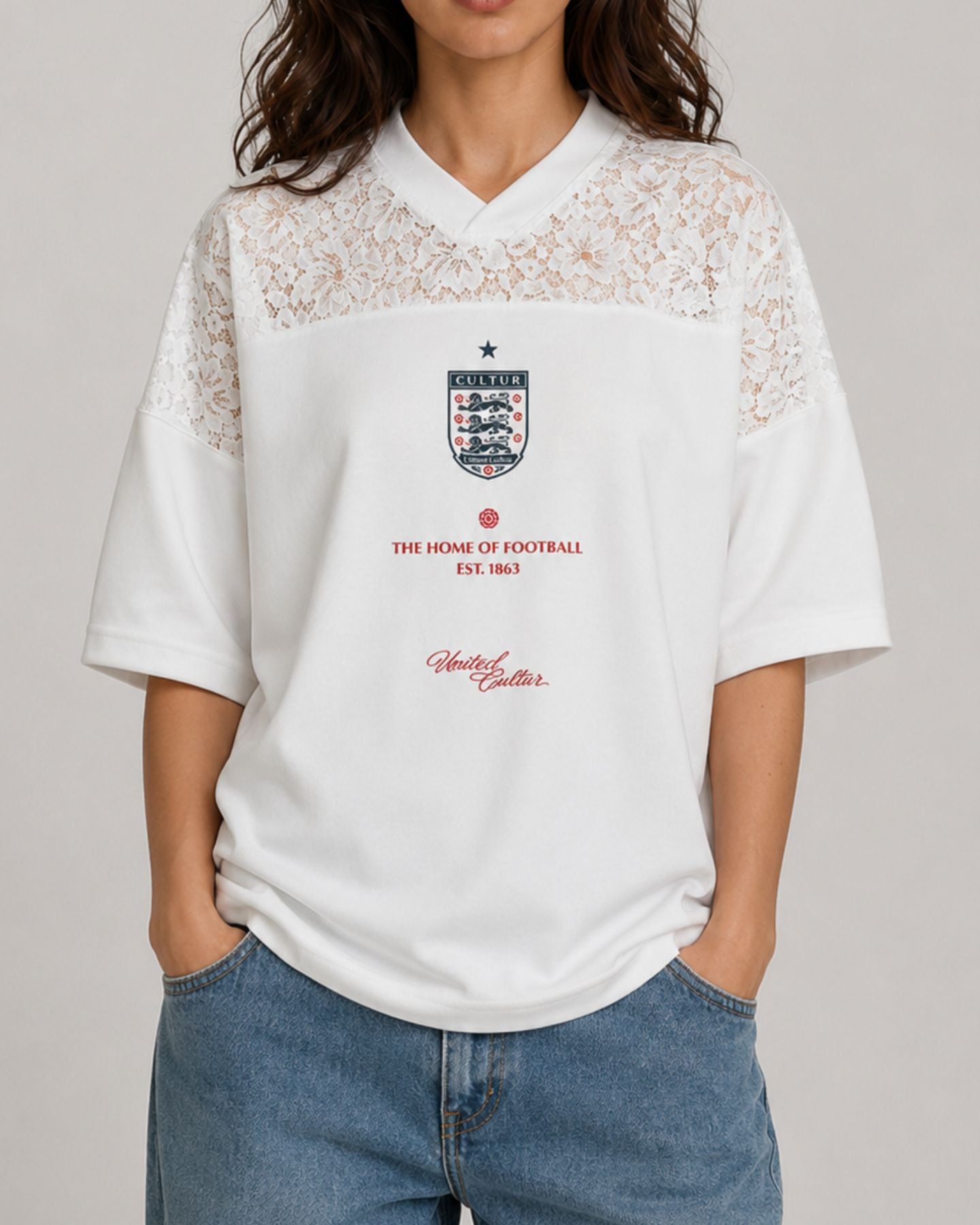 ENGLAND 'BECKS' FLORAL LACE JERSEY